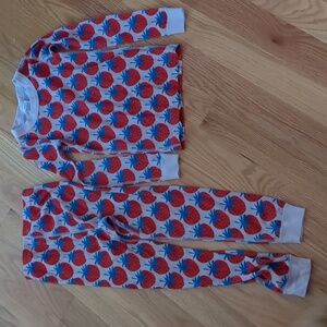 Hanna Andersson Girls 6-7 Strawberry Long Sleeved Pajamas